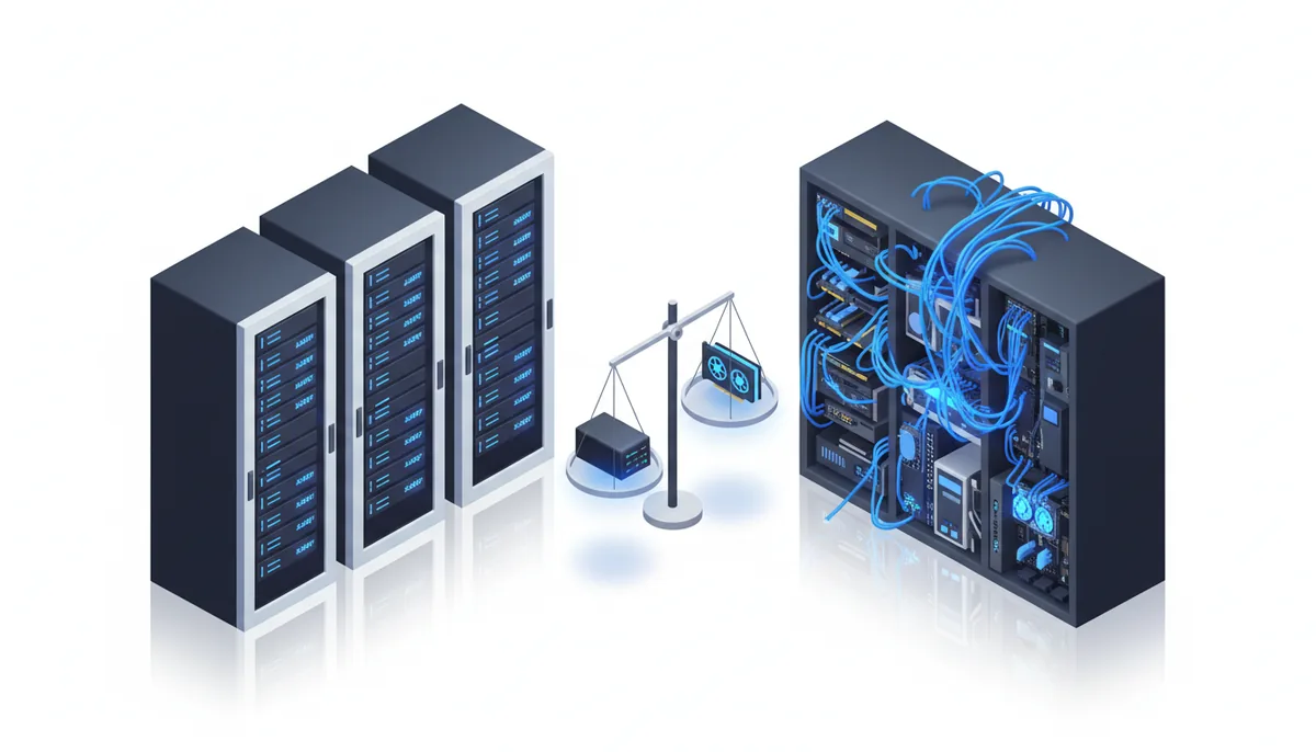 Серверная стойка дата-центра и сборные машины с видеокартами на весах — Selectel GPU или маркетплейс: сравнение цен
